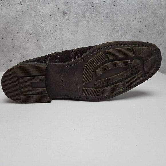 Andrea Ventura Firenze Shoes Brown Distressed Suede Monk Strap Kiltie Size 41 - Picture 11 of 12